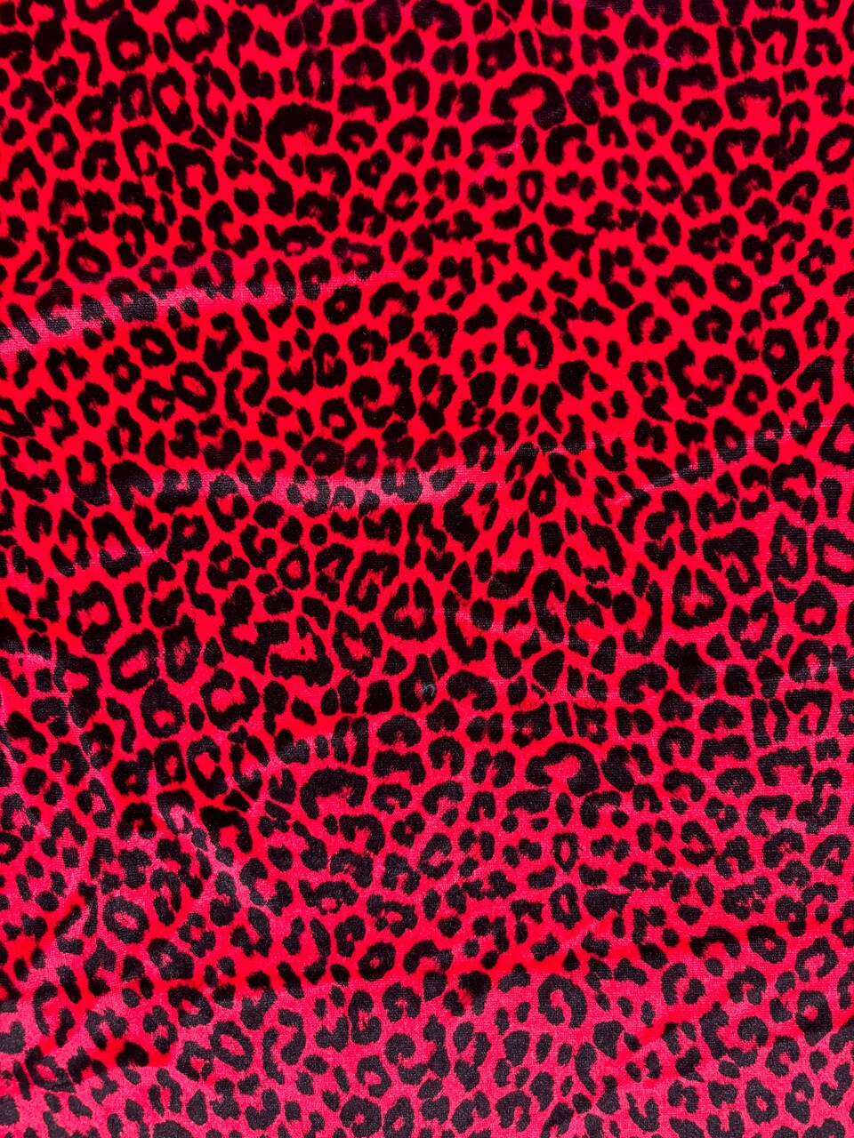 1 Yard Red Leopard Print Stretch Velvet Fabric for Costumes Leggings Dancewear Streetwear